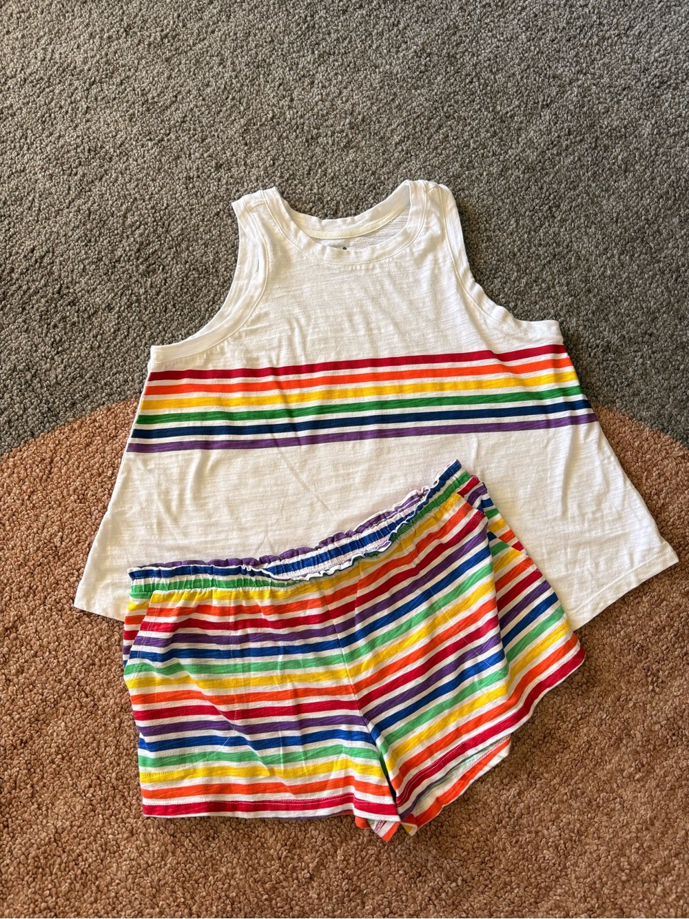 Rainbow Stripe Lightweight Pajama Set Medium #colorful #LGBTQ #loungewear